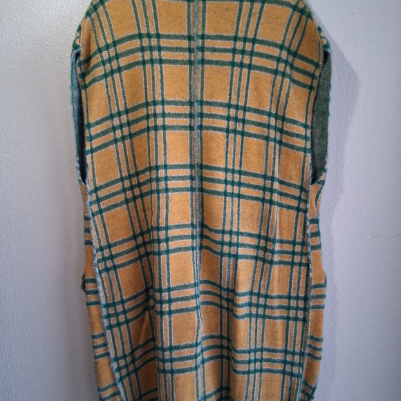 ๐ Free People Plaid Peacoat Vest Oversized Slouchy Sz. M Like New - Picture 9 of 11